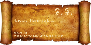 Havas Henrietta névjegykártya